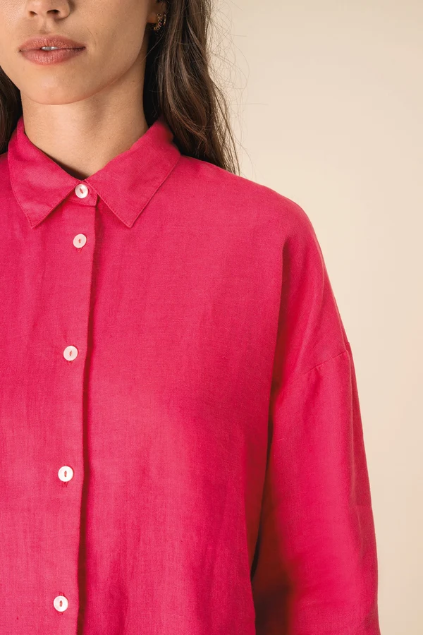 Oversize-Leinenhemd für Damen