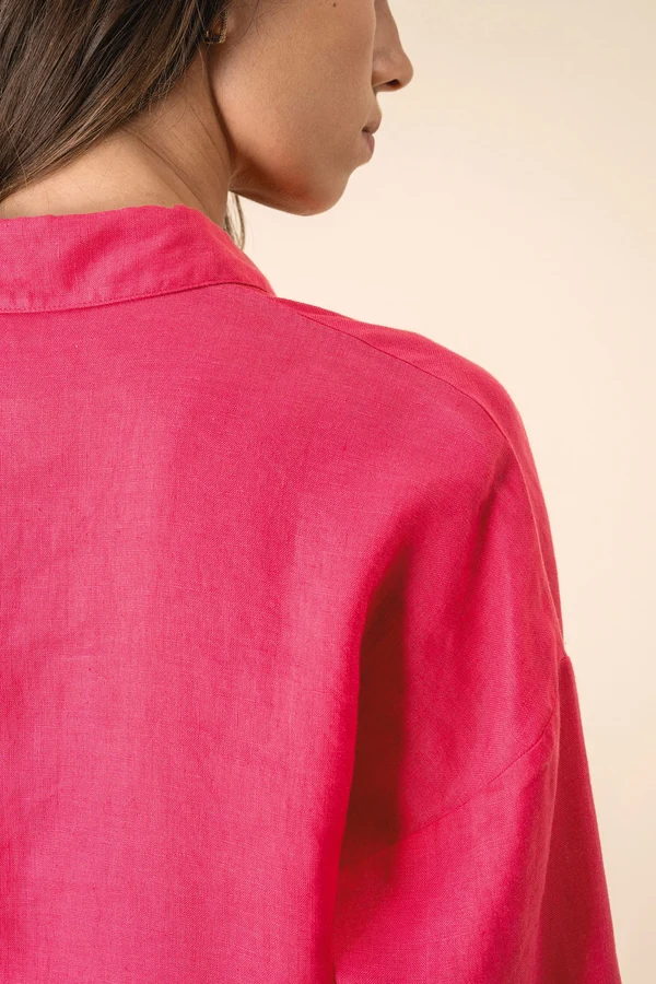 Oversize-Leinenhemd für Damen