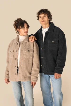 Unisex-Überhemd aus Sherpa mit überschnittenen Schultern