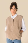Ärmellose Sherpa-Jacke für Damen
