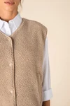 Ärmellose Sherpa-Jacke für Damen