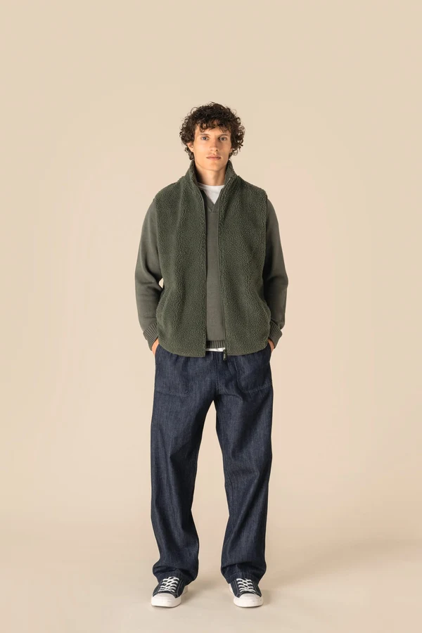 Ärmellose Sherpa-Jacke für Herren