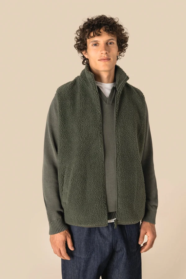 Ärmellose Sherpa-Jacke für Herren