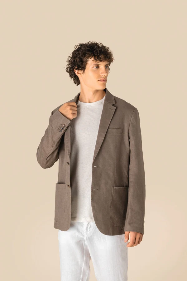 Herren-Blazer aus verwaschenem Leinen
