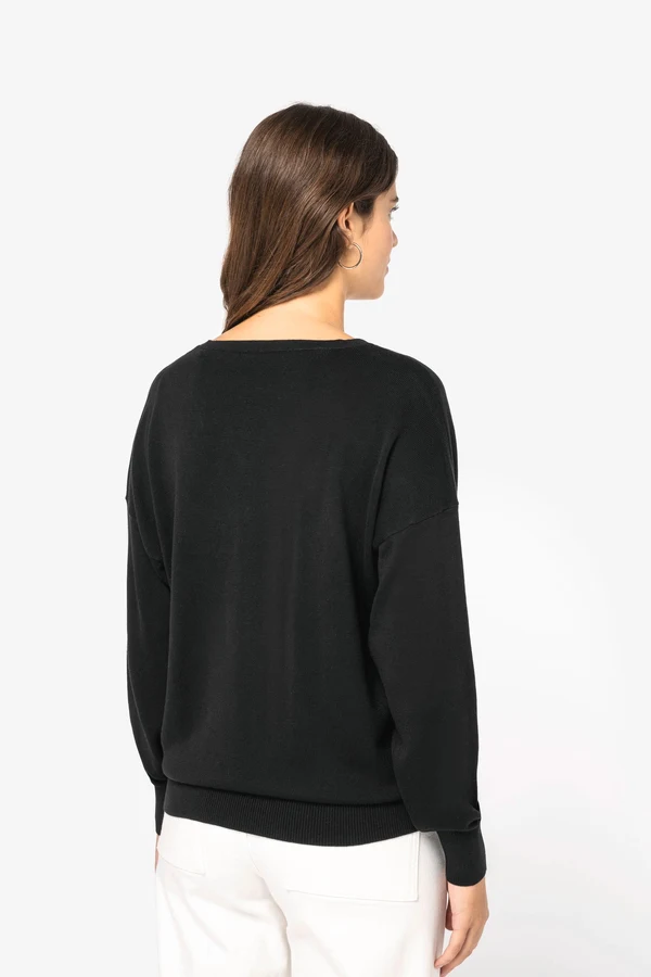Umweltfreundlicher Damenpullover mit V-Ausschnitt aus Lyocell