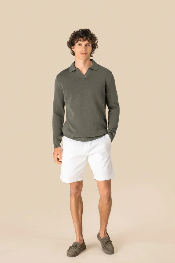 Herrenpullover mit Polokragen