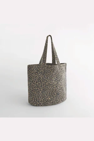 Tragetasche aus Canvas mit Leopardenmuster