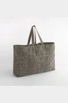Oversize-Tragetasche aus Canvas mit Leopardenmuster