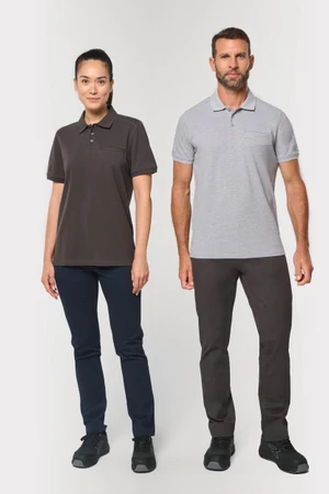 Bio-Baumwolle Unisex-Poloshirt mit Brusttasche