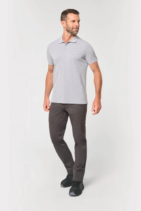 Bio-Baumwolle Unisex-Poloshirt mit Brusttasche