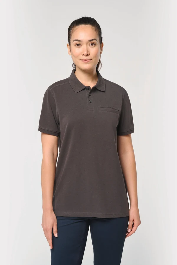 Bio-Baumwolle Unisex-Poloshirt mit Brusttasche