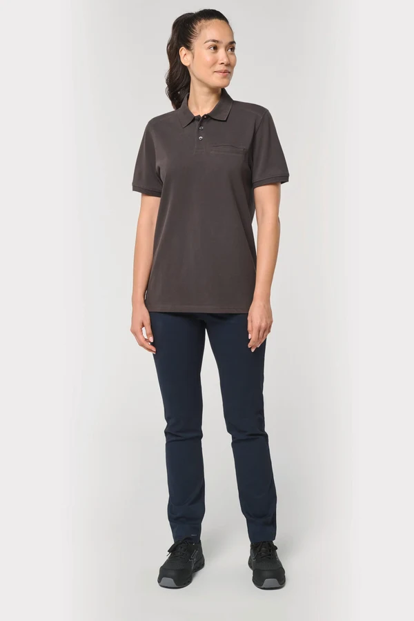 Bio-Baumwolle Unisex-Poloshirt mit Brusttasche
