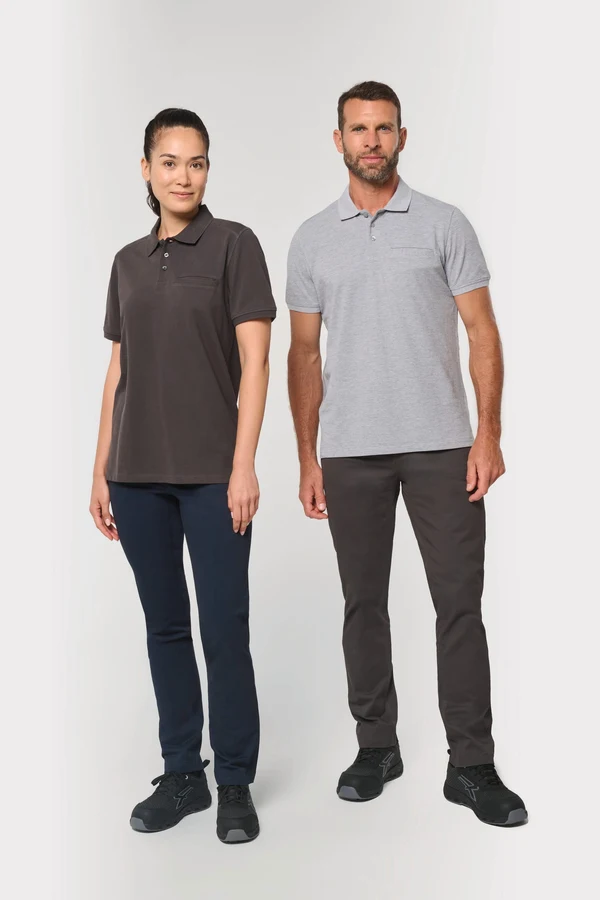 Bio-Baumwolle Unisex-Poloshirt mit Brusttasche