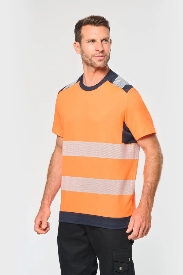 Recyceltes Sicherheits-T-Shirt mit Rundhalsausschnitt und kurzen Ärmeln