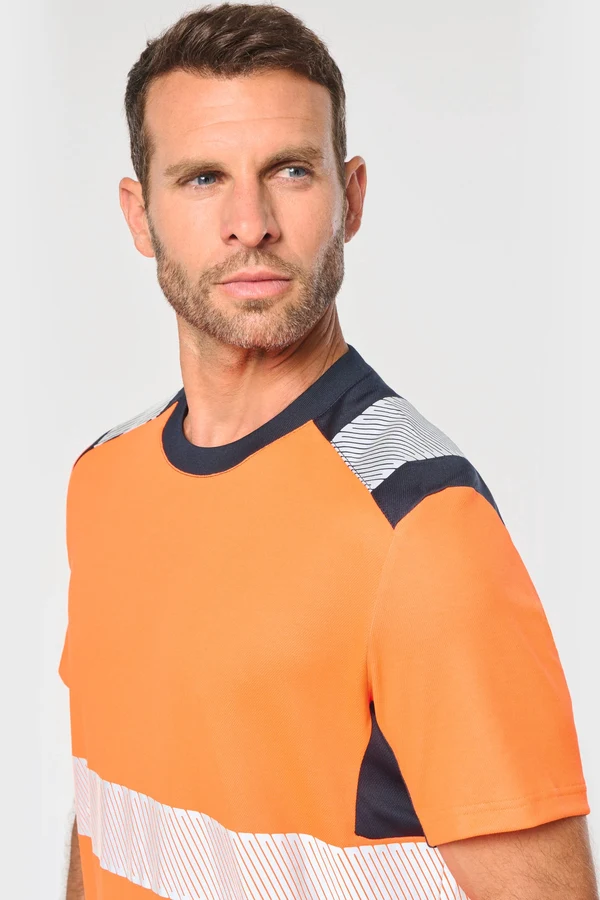 Recyceltes Sicherheits-T-Shirt mit Rundhalsausschnitt und kurzen Ärmeln