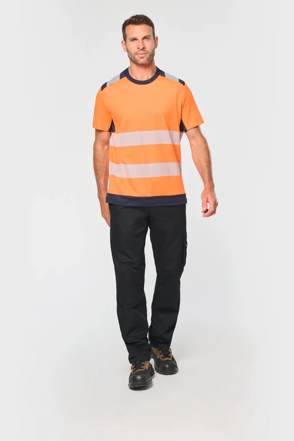 Recyceltes Sicherheits-T-Shirt mit Rundhalsausschnitt und kurzen Ärmeln