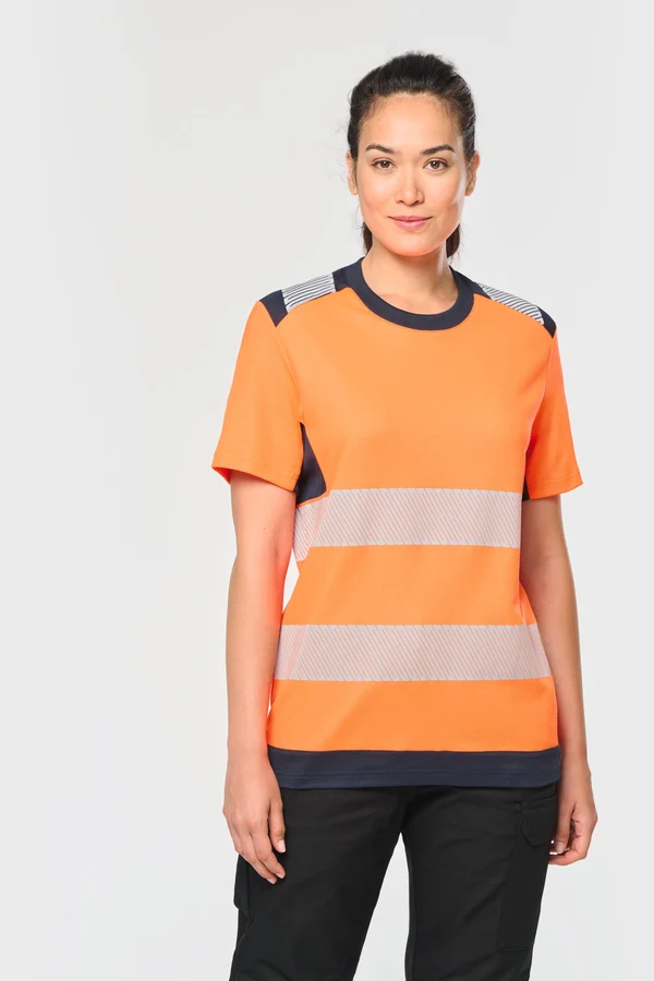 Recyceltes Sicherheits-T-Shirt mit Rundhalsausschnitt und kurzen Ärmeln