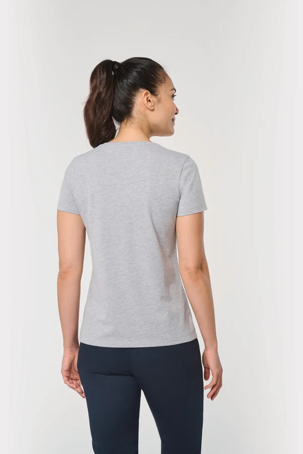 Antibakterielles, umweltfreundliches T-Shirt mit V-Ausschnitt für Damen