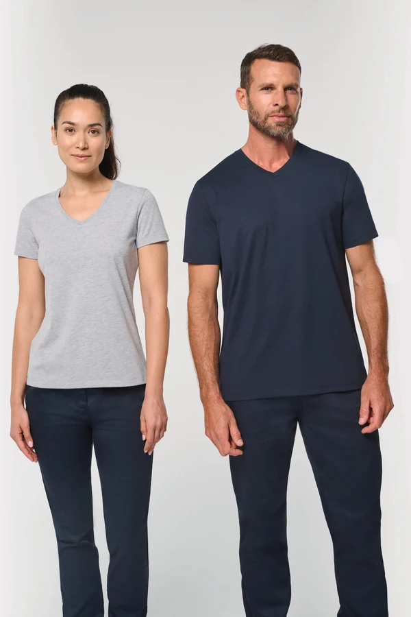 Antibakterielles, umweltfreundliches T-Shirt mit V-Ausschnitt für Damen