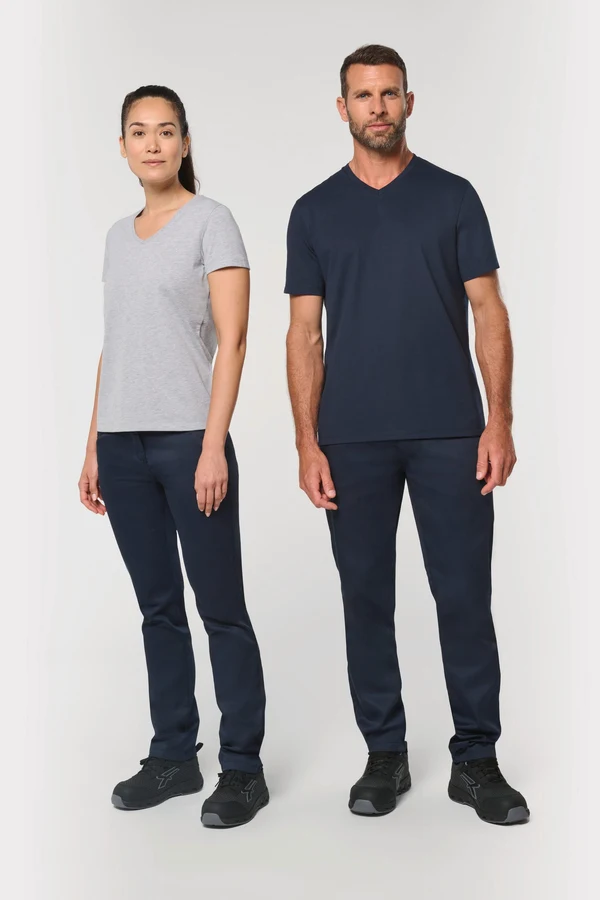 Antibakterielles, umweltfreundliches T-Shirt mit V-Ausschnitt für Damen