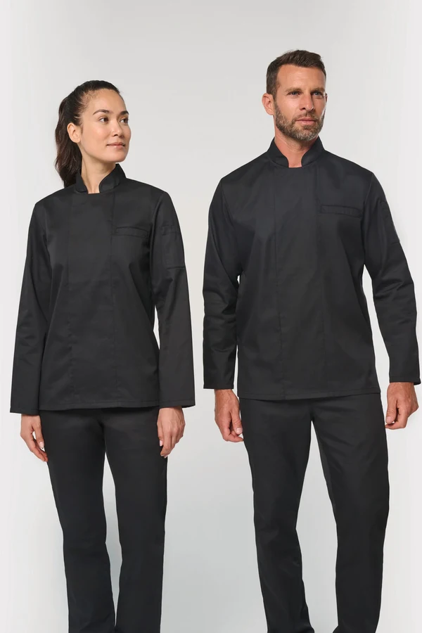 Umweltfreundliche Unisex-Kochjacke mit langen Ärmeln