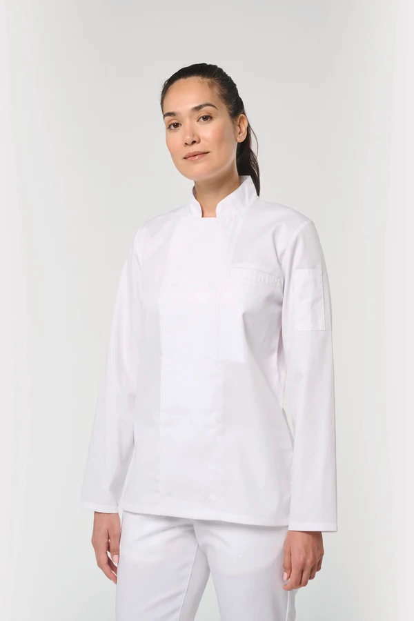 Umweltfreundliche, atmungsaktive Unisex-Kochjacke mit langen Ärmeln