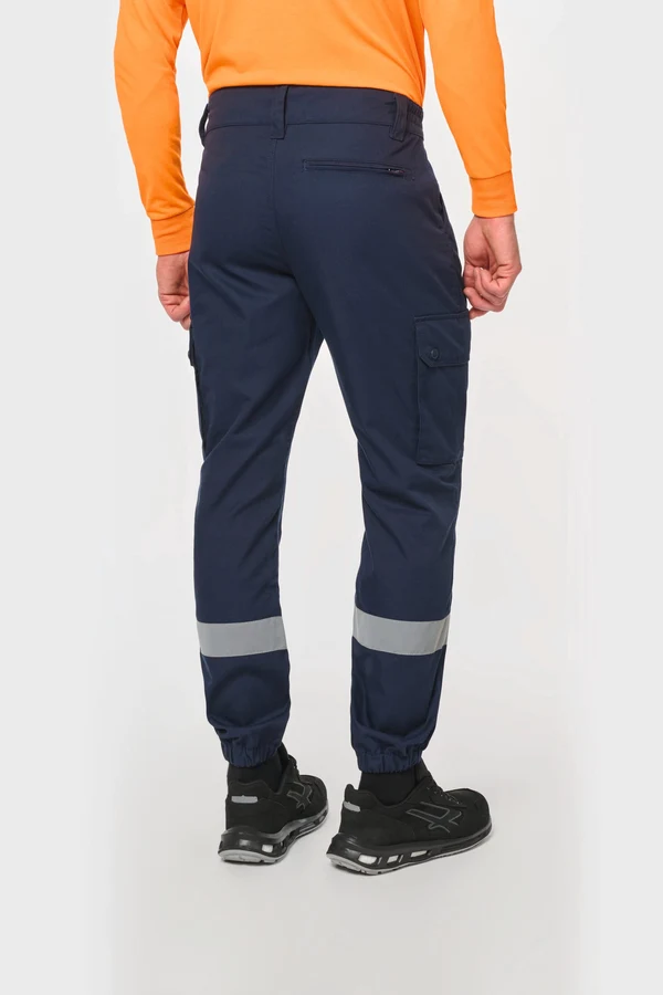 Unisex-Cargo-Hose mit elastischem Saum und reflektierendem Streifen