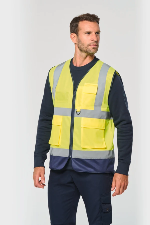 Recycelte HI-VIS SICHERHEITSWESTE mit Reißverschluss