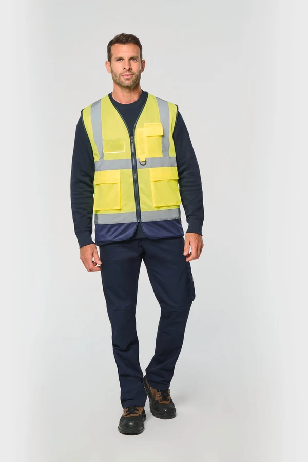 Recycelte HI-VIS SICHERHEITSWESTE mit Reißverschluss