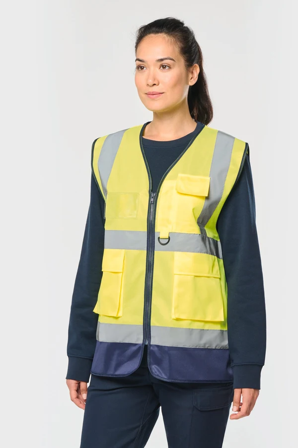 Recycelte HI-VIS SICHERHEITSWESTE mit Reißverschluss