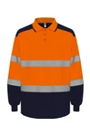Zweifarbiges Langarm-Poloshirt, mit hoher Sichtbarkeit