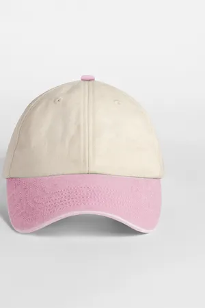 Kompakte Vintage-Cap mit kontrastfarbener Schirm Natural / Vintage Dusty Pink