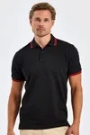 Men´s Classic Fit Tipped Polo Black / Red