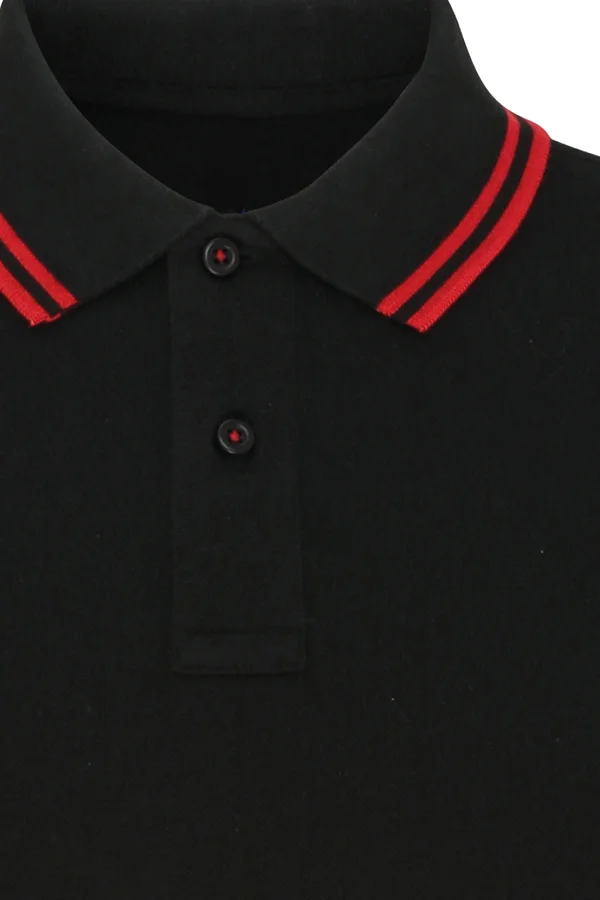 Men´s Classic Fit Tipped Polo Black / Red
