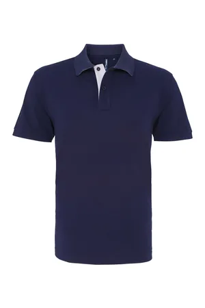 Men´s Classic Fit Contrast Polo Navy / White