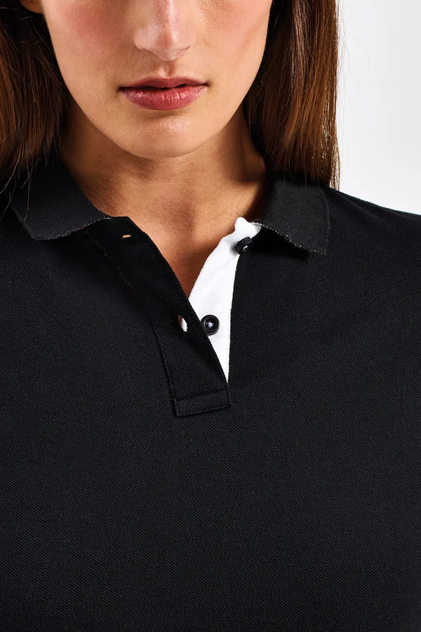 Women´s Classic Fit Contrast Polo Black / White