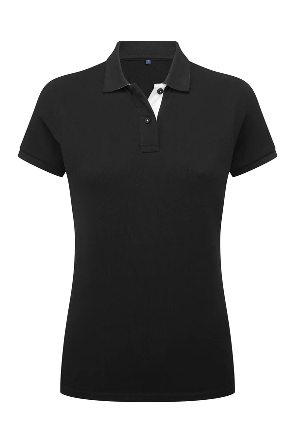 Women´s Classic Fit Contrast Polo Black / White