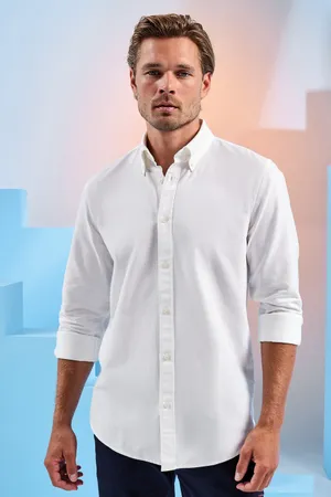 Men´s Cotton Long Sleeve Oxford Shirt White
