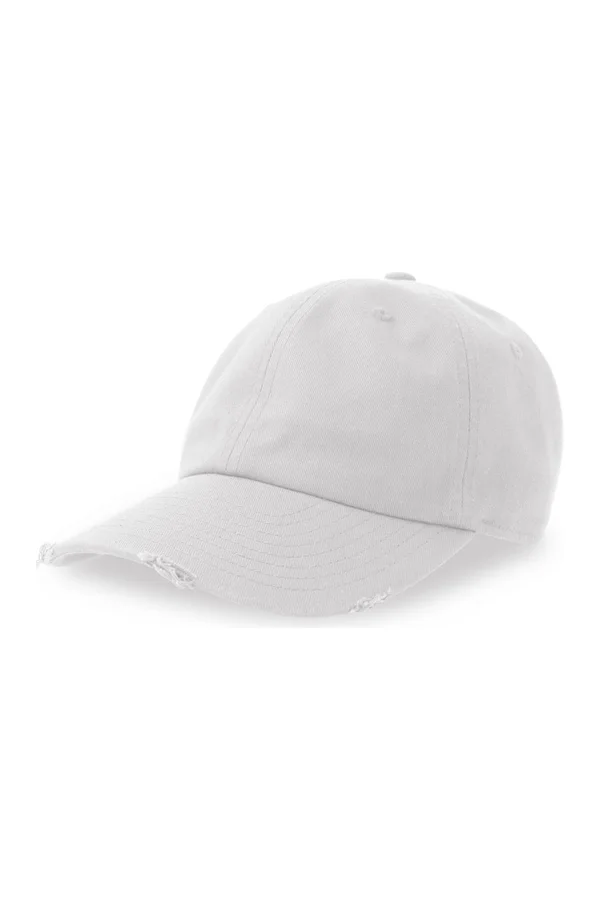 Dad Hat Destroyed-S White