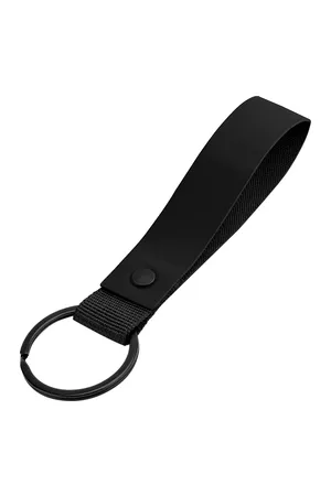 Matte PU Keyring Black