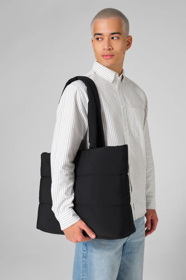 Quilted tote Bag Black