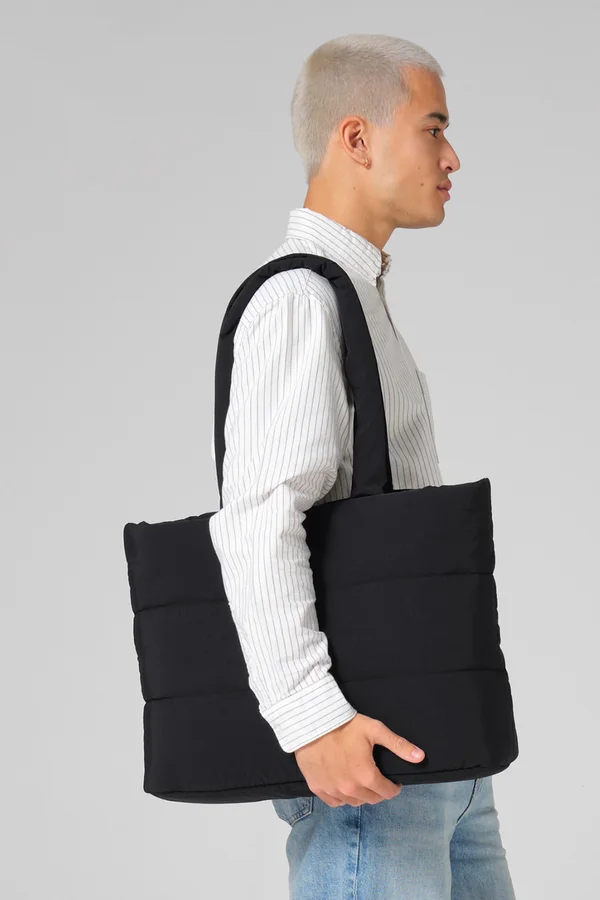 Quilted tote Bag Black