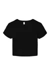 Women´s Micro Rib Baby Tee Solid Black Blend