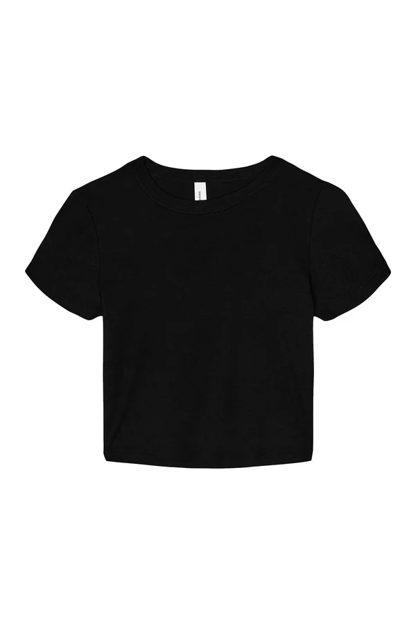 Women´s Micro Rib Baby Tee Solid Black Blend