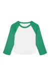 Women´s Micro Rib 3/4 Raglan Baby Tee White / Kelly