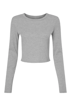 Women´s Micro Rib Long Sleeve Baby Tee Athletic Heather