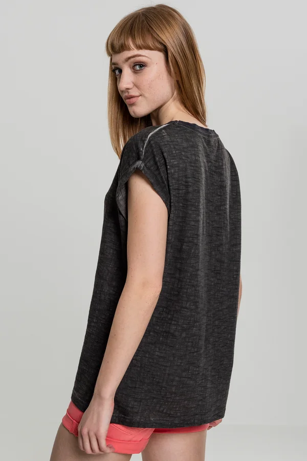 Ladies` Spray Dye Extended Shoulder Tee Darkgrey (Spray Dye)