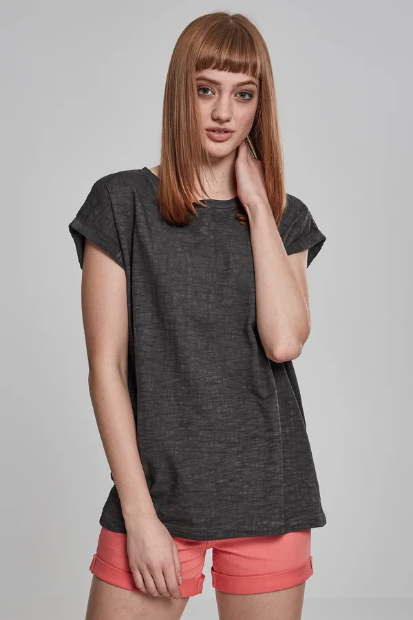 Ladies` Spray Dye Extended Shoulder Tee Darkgrey (Spray Dye)