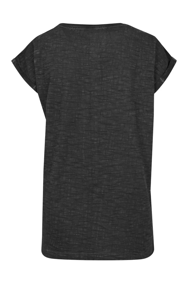 Ladies` Spray Dye Extended Shoulder Tee Darkgrey (Spray Dye)