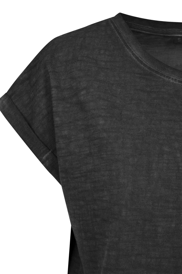 Ladies` Spray Dye Extended Shoulder Tee Darkgrey (Spray Dye)